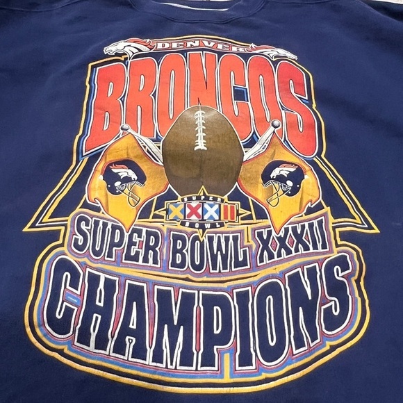 Vintage Denver Broncos XXXII Starter NFL Football Crewneck Sweatshirt - Picture 5 of 10